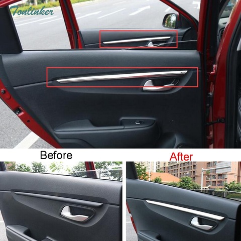 Tonlinker Cover Sticker For KIA RIO K2 2017-18 Car Styling 4 pcs ABS/Stainless steel Above door handle position cover sticker ► Photo 1/6
