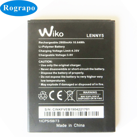 New 2800mAh Li-Polymer Replacement Battery For Wiko Lenny 5 robby 2 / Wiko 3921 Mobile Phone ► Photo 1/3