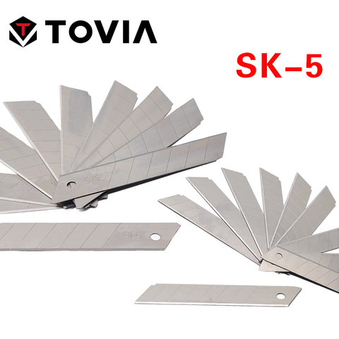 TOVIA 18mm/25mm Blades Knife 10pcs/lot SK5 Stainless Steel Blades Heavy Duty Knife Replacement Blades for Utility Knife ► Photo 1/6