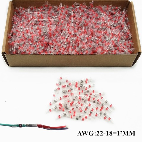 AWG22-18 100/300/500PCS Heat Shrink Soldering Sleeve Insulated Waterproof Electrical Butt Splice Wire Butt Connectors  Terminals ► Photo 1/6