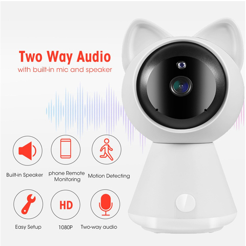 HQCAM 1080P Cat Maid Wireless IP Camera P2P Security Surveillance Night Vision IR Home Security Robot Baby Monitor ► Photo 1/6
