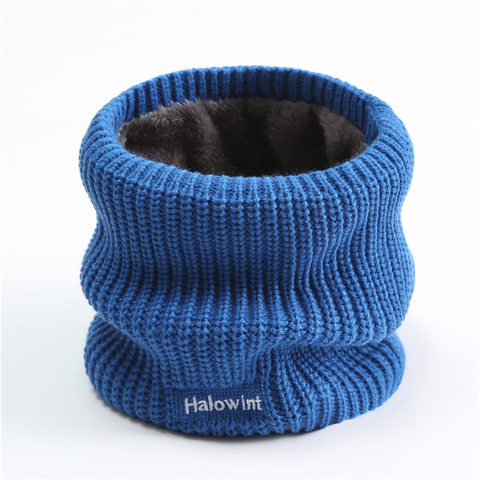 2022 Winter Scarf Women Knit Ring Neck Scarves Thick Fur Fleece Letter Embroidery Warm Outdoor Sport Men Collar Infinity Snood ► Photo 1/6