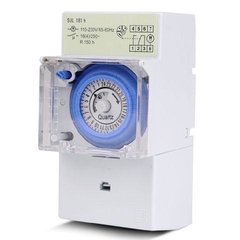 SUL181H Mechanical Timer Switch 220V 16A Din Rail Mount 24H 8 Settings Manual/Auto Controller Time Relay ► Photo 1/6
