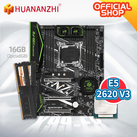 HUANANZHI X99 F8 X99 Motherboard with Intel XEON E5 2620 v3 with 2*8G DDR4 NON-ECC memory combo kit set NVME SATA USB 3.0 ► Photo 1/1