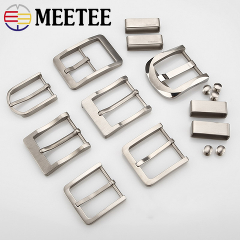 Meetee 1pc High-grade Pure Titanium Alloy Belt Buckles Anti-allergy Pin Buckle Belts Head Clip DIY Jeans Leathercrafts Accessory ► Photo 1/6