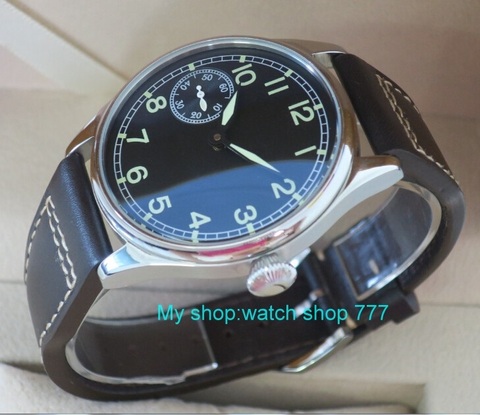 new fashion 44mm  no logo pilot 6497 Mechanical Hand Wind movement luminous men's watch Mechanical watches wholesale x0001 ► Photo 1/6