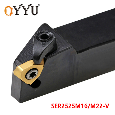 OYYU SER2525M16-V SER2525M22-V External Turning Tool Holder SER2525 SER 2525 Lathe Cutter Shank Threading CNC Cutter Arbor ► Photo 1/2