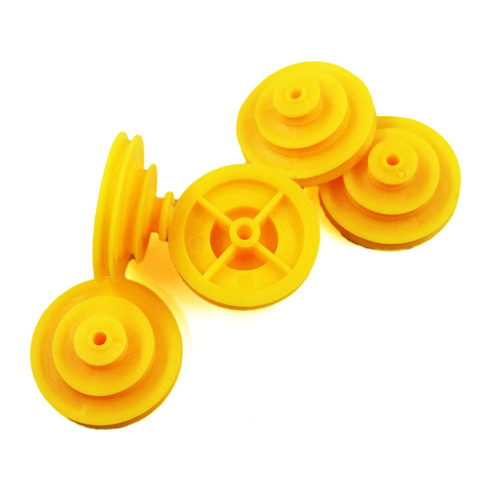 Yellow Belt Wheel 27x18x9 Three Layer Plastic Drive Reducer Pulley Model Toy Technology Parts 5PCS/LOT ► Photo 1/5