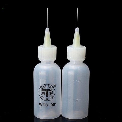 1Pcs 50ml Needle Tip Soldering Cleaning Clear Liquid Flux Alcohol Oil Dispenser Plastic Hand Bottle Cleaner DIY Repair ► Photo 1/6