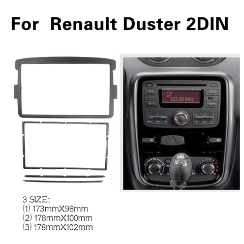 2 DIN Car Frame Panel Fascia for Renault Duster 2012+ Adapter CD Trim Panel Stereo Interface Radio In Dash Mount Kit ► Photo 1/6