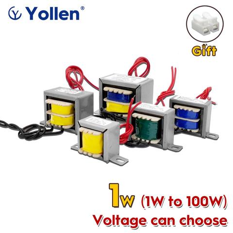 EI 1W Power Transformer 1VA Audio Voltage Customized 220V/380V/110V to 9V/12V/15V/18V/24V/110V Dual Output Isolation Copper DIY ► Photo 1/6