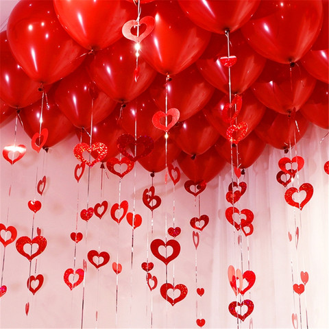 100pcs/lot Purple Heart Laser Sequined Rain Balloon Pendant Romantic Wedding Room Birthday Party Decoration Balloon Accessories ► Photo 1/6