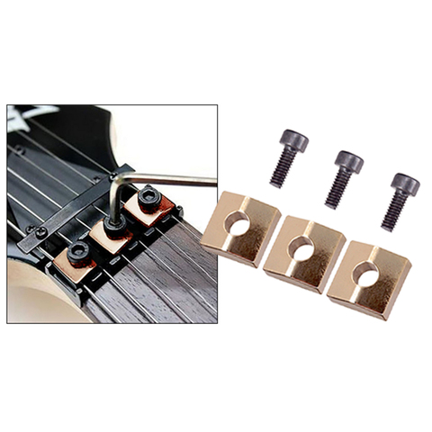 3 pcs Guitar Locking Nut Clamp with Screws Electric Guitar Bridge Parts for Tremolo Bridge Accessories ► Photo 1/6