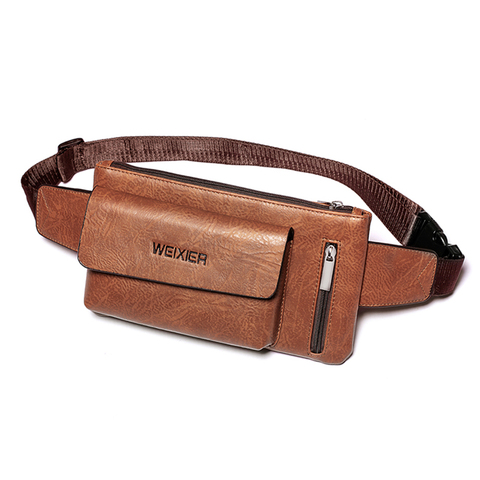 New Luxury Brand Waist Bag Men Leather Fanny Pack Chest Bag Male Casual Belt Sling Crossbody Bags Bum Bag Belly Waist Packs ► Photo 1/6