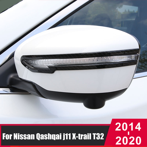 ABS Car Rear View Mirror Cover Trim Strip Reflective Stickers For Nissan Qashqai J11 X-trail X trail t32 2014-2022 Accessories ► Photo 1/6