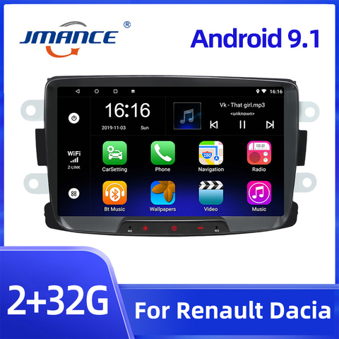 JMANCE 2din Android 9.1 Car Radio 8'' Autoradio Car Multimedia Player GPS  Mirrorlink Car Stereo For Renault Duster/Logan/Dokker - Price history &  Review, AliExpress Seller - JMANCE Official Store