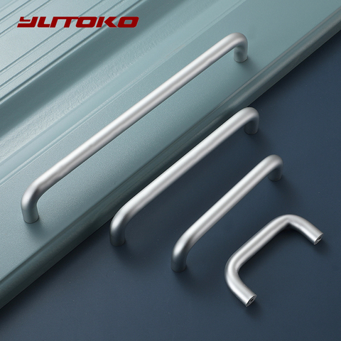 YUTOKO Aluminium Alloy Silver Cabinet Knobs Kitchen Cabinet Handles Drawer Knobs Pulls Silver Furniture Handle Cabinet Hardware ► Photo 1/6
