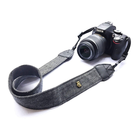 Foleto Universal Nylon Camera Neck Strap Vintage Leather Wrist Strap Belt For Nikon Canon DSlr Cameras Strap Accessories Part ► Photo 1/6