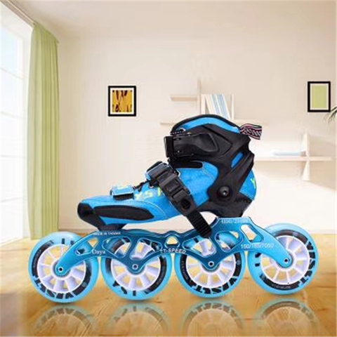 2022 Carbon Fiber Inline Speed Skates Shoes for Children Kids Fibre Racing Track Competition 4X90mm 3X100/110MM  3-wheels Pro ► Photo 1/6