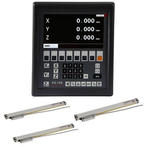 Free shipping Easson Lathe Mill DRO kit  ES-12B 3 axis digital readout LCD Monitor DRO + 3pcs GS10 high precision linear scale ► Photo 1/6