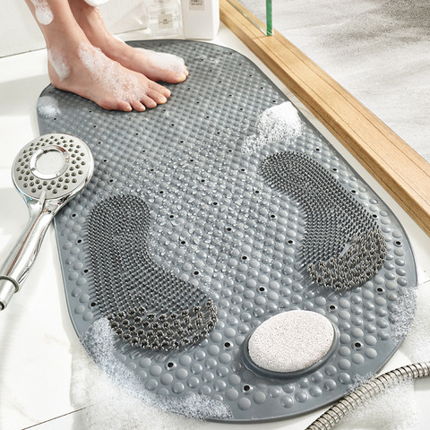 New style PVC toilet bathroom non-slip mat household bathroom grind stone floor mat shower room massage foot mat ► Photo 1/5