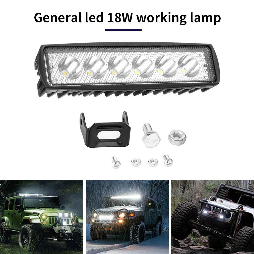 1pcs 6 Inch 18W LED Work Light Bar Spot Flood Offroad ATV Fog Truck Driving Lamp 