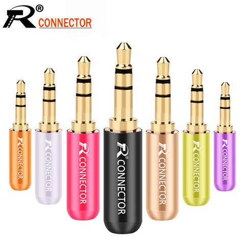 10pcs Mini Jack 3.5mm 3 Pin Stereo Male Connector Gold Plated Plug Aluminum Tube 3 Pole 3.5mm Stereo Plug DIY Headphone Jack ► Photo 1/6