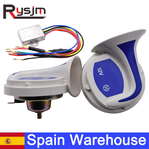 Spanish Warehouse 2pcs Car Speaker Vehicle Auto 18 Voices Tone Music Speakers Horns Alarm 12V Motor Motorcycle Signal Horn ► Photo 1/6