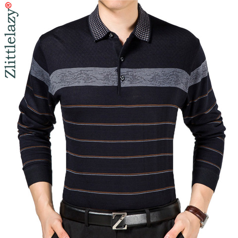 2022 Casual Long Sleeve Business Mens Shirts Male Striped Fashion Brand Polo Shirt Designer Men Tenis Polos Camisa Social 5158 ► Photo 1/6