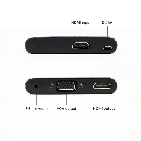 HDMI to VGA HDMI Splitter with 3.5mm Audio Converter Support Dual Display for PC Projector HDTV Multi-port VGA Adapter ► Photo 1/6