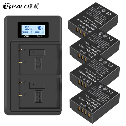 4Pcs 1200mAh NP-W126 NP W126 NPW126 Batteries+LCD Dual Charger for Fujifilm Fuji X-Pro1 XPro1 X-T1 XT1, HS30EXR HS33EXR X PRO1 ► Photo 1/6