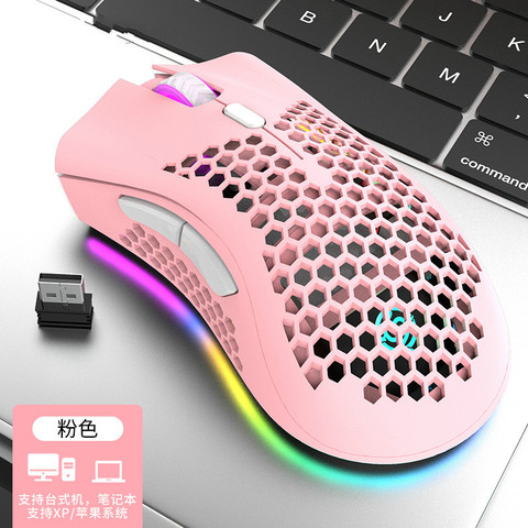 2.4G Wireless Viper bm600 Hollow Hole Charging Wireless Mouse Gaming Luminous RGB Computer Office Mouse 3200dpi for PC Notebook ► Photo 1/6