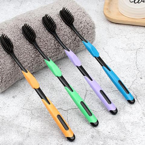 Adult Bamboo Charcoal Soft Bristle Toothbrush Oral Care Teeth Cleaning Tool Orthodontic Braces Toothbrushes Dental Tooth Brush ► Photo 1/6