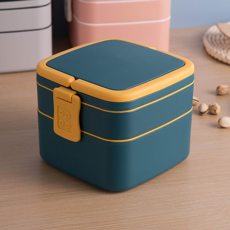 1100ml Portable 2 Layer Healthy Lunch Box Food Container Microwave Oven Lunch Bento Boxes With Cutlery Lunchbox ► Photo 1/6