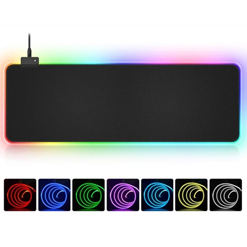 RGB Soft Large Gaming Mouse Pad Oversize Glowing Led Extended Mousepad Non-Slip Rubber Base Computer Keyboard Pad Mat ► Photo 1/6