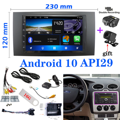 Android 8.1/10 car Bluetooth Multimedia radio player For Ford Focus 2Din frame to Car for C-Max S-Max Fusion Transit Fiesta use ► Photo 1/6