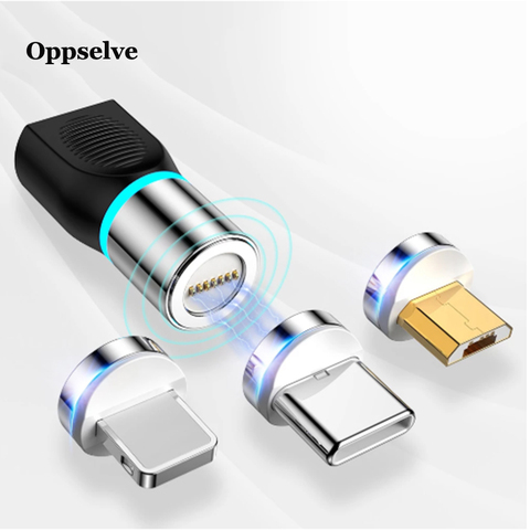 Oppselve Magnetic Charging Data Adapter USB C Micro USB 8 Pin Converter for Huawei iPhone 12 Samsung Xiaomo Redmi Smart Phone ► Photo 1/6