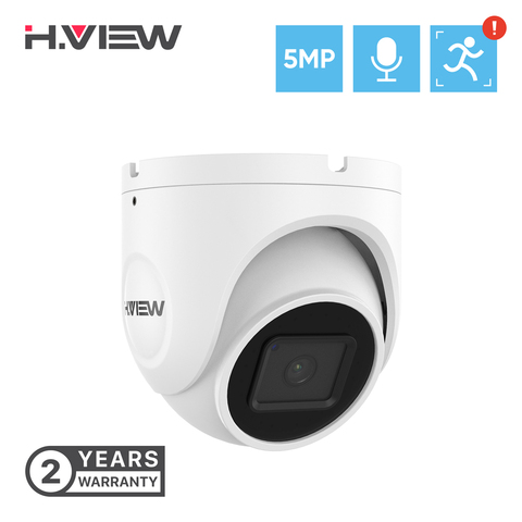 H.View Poe Ip Camera 5Mp Ai Cctv Security Cameras H.265 Home Audio Video Surveillance Dome Sd Card Slot Onvif For Nvr System ► Photo 1/6