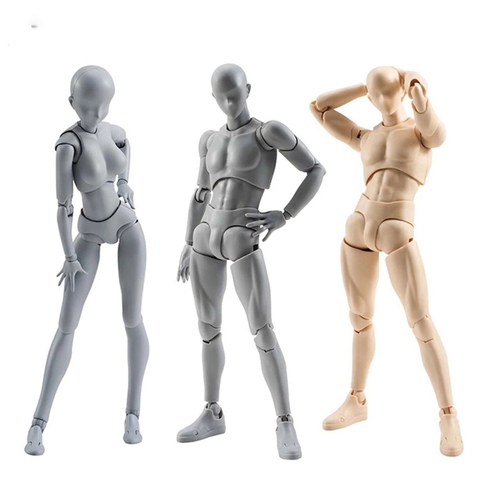 BANDAI 18cm Action Figure SHF  Body Kun/Body Chan Archetype HE/SHE Ver PVC  Draw Mannequin Collectible Model Toy ► Photo 1/6