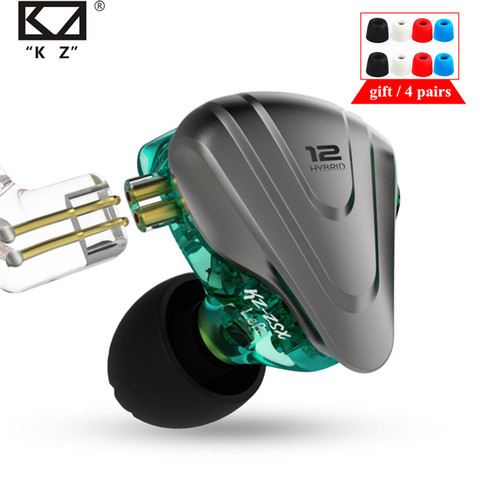 KZ ZSX In-ear Earphones 1DD 5BA 12 Unit Hybrid HIFI Metal Headset Music Sport ZAX ASX ASF ZS10 PRO AS16 C12 CA16 VX V90 BA8 T3 ► Photo 1/6