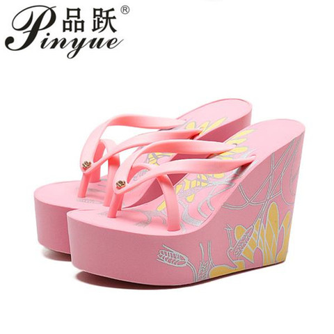 Platform Wedges Sandals Wedges Flip Flops High Heel Sandals Slippers White Beach Sandals Bohemia Flip Flops Pink size 32--42 ► Photo 1/6