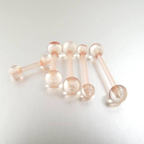 2pcs/lot 16G 14G yellow fresh Soft Transparent Invisible Tragus nipple barbell ring body Piercing Jewelry ► Photo 1/5