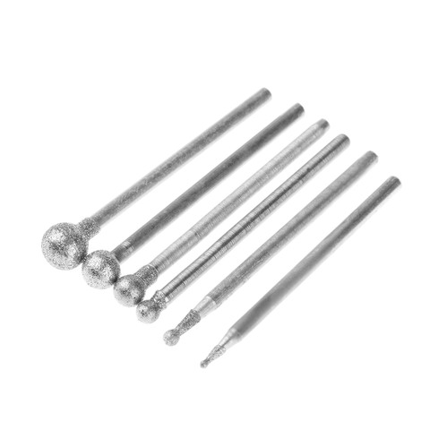 6Pcs Diamond Spherical Polishing Grinding Head Mounted Points Grinding Bit for Dremel Rotary Tools F Needle 2.35mm Shank ► Photo 1/6