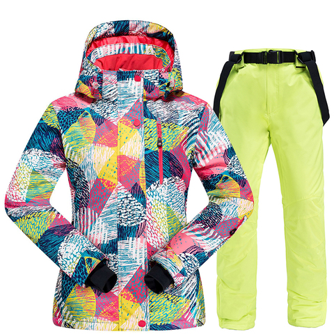 2022 New Winter Ski Suit Women Windproof Waterproof Warm Padded Ski Suit Snowboarding Skiing Jacket And Snow Ski Jacket + Pants ► Photo 1/6
