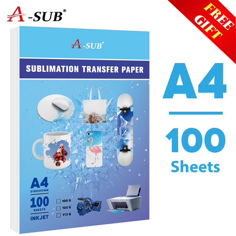 Inkjet Sublimation Heat Transfer Paper 100sheets A4 105g for Any Inkjet Printer with Sublimation Ink 100 Sheets Letter Size ► Photo 1/6