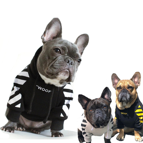 SUPREPET Pet Dog Clothes for French Bulldog Adidog Stripe Pattern Dog Hoodie Pet Dog Clothes Dog Jacket for French Bulldog ► Photo 1/6