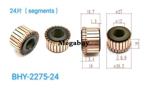 12x27x18.7mm 24p Copper Bars Alternator Electric Motor Commutator Copper Commutator  Armature Commutator ► Photo 1/1