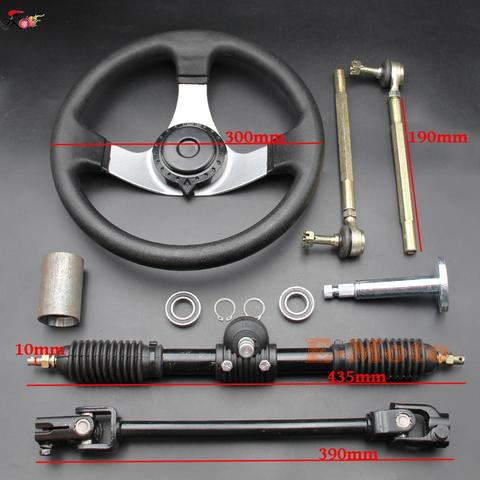110cc 125cc 140cc 150cc Go Kart Go Cart 300mm Steering Wheel Gear Rack Pinion Tie Rod Rack Adjustable Shaft Assembly NEW ► Photo 1/6