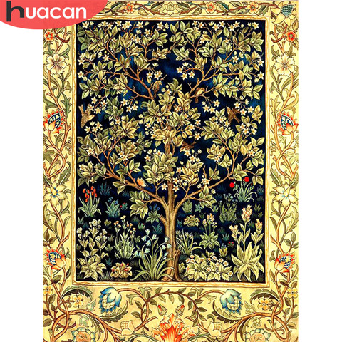 HUACAN 5D DIY Diamond Painting Full Drill Flowers Diamond Embroidery Tree Handcraft Kit Christmas Decoration For Home ► Photo 1/6