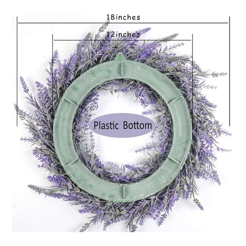 45cm Round Lavender Wreath Base Floral Garland Wreath Flower Front Door Wreath Wall Hanging for Wedding Wreath Home Decoration ► Photo 1/6